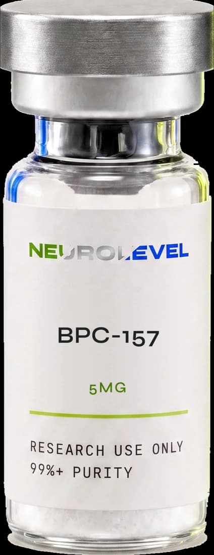 Neurolevel BPC-157 research vial, lyophilized powder, applied printed label